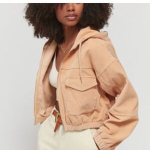 BDG Light Brown Hooded Utility Jacket